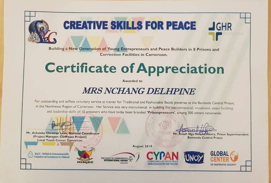 Certificate of appreciation 